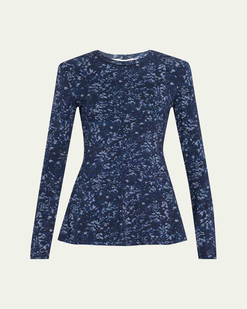Audrey Long-Sleeve Printed Jersey Top